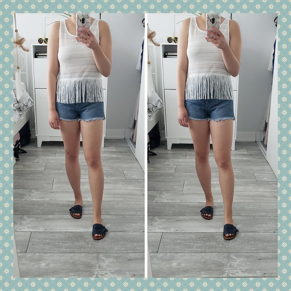 NWOT H&M‎ White Fringe Top
